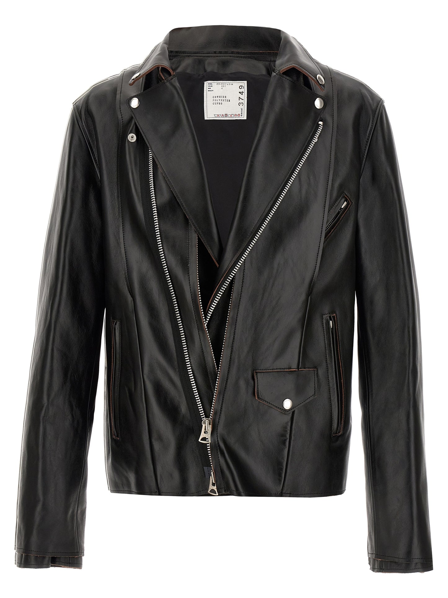Leather biker jacket Down jacket, Parka, Casual jackets