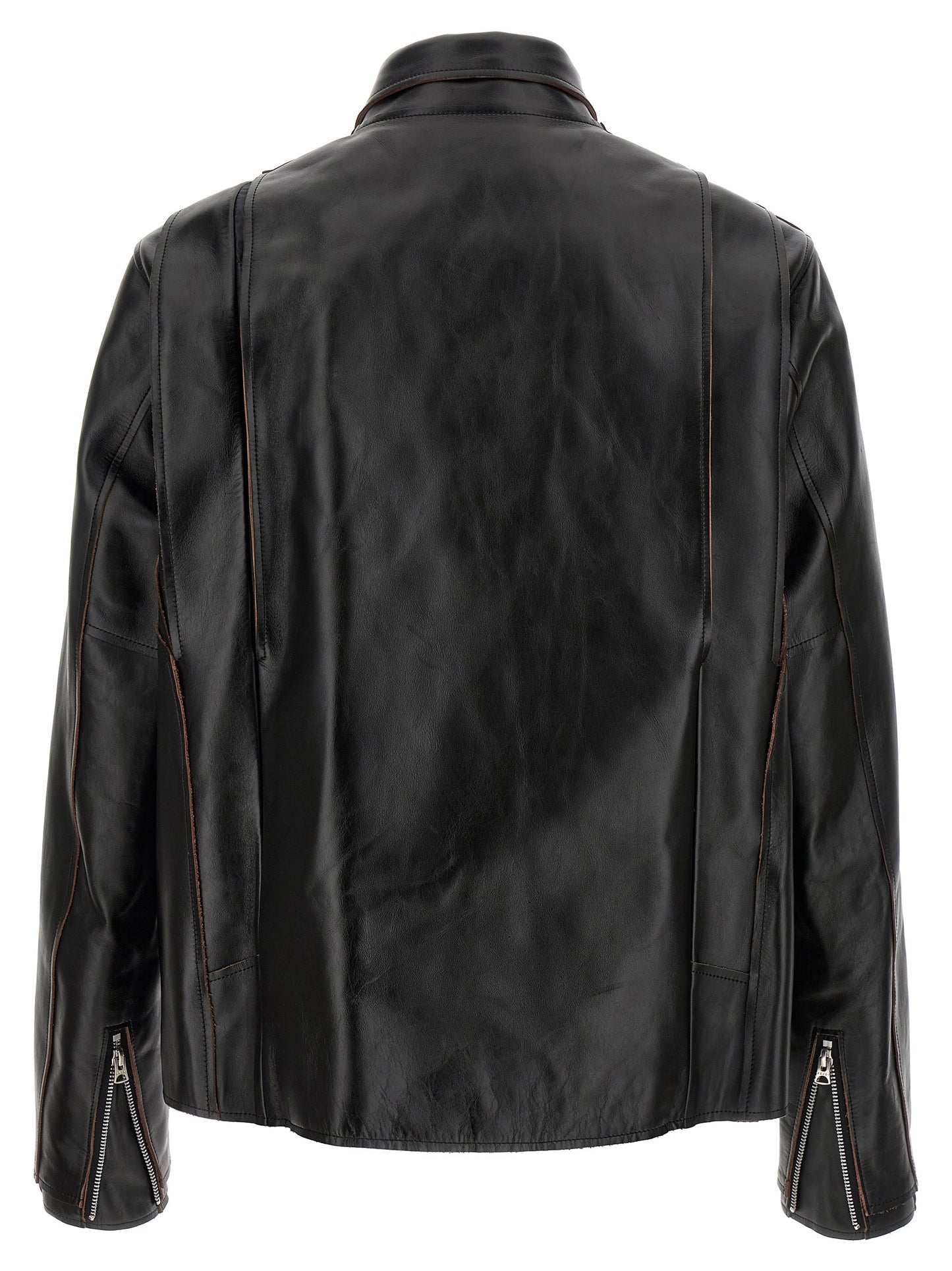 Leather biker jacket Down jacket, Parka, Casual jackets