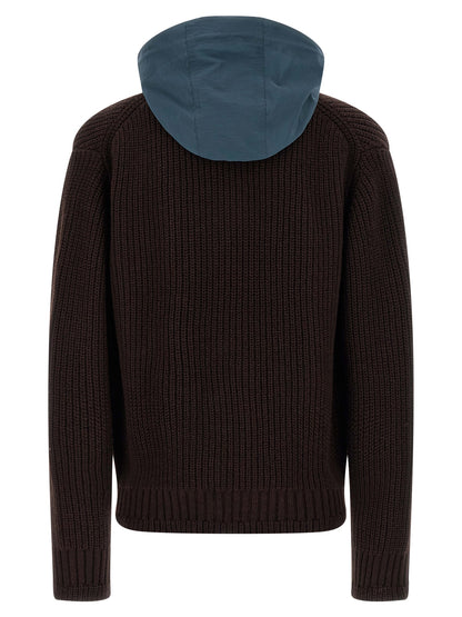 Nylon insert cardigan Sweater, cardigans