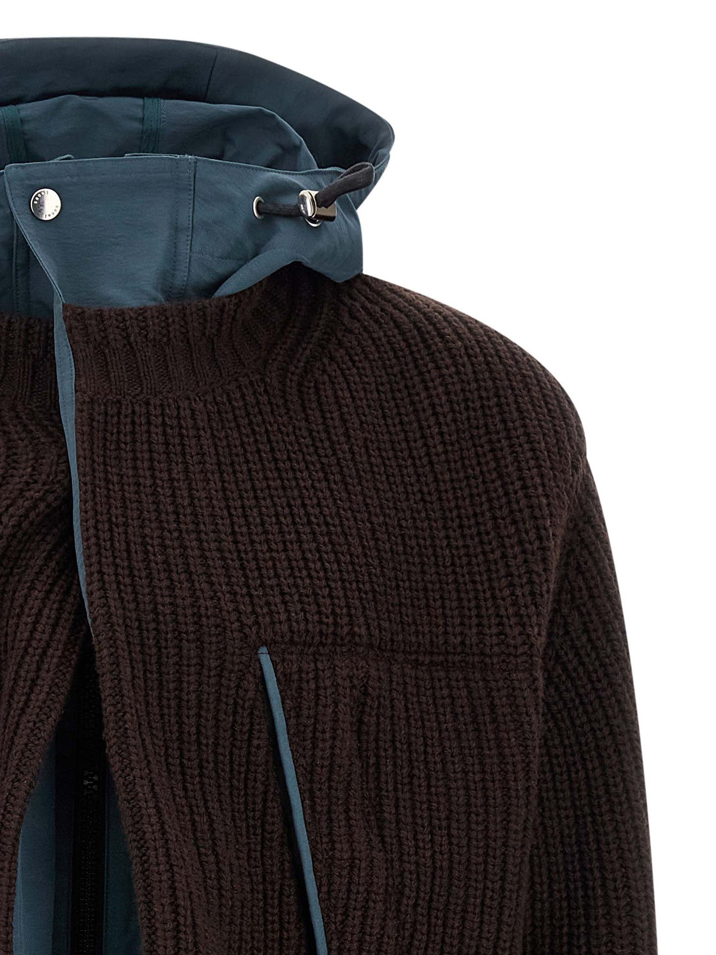 Nylon insert cardigan Sweater, cardigans