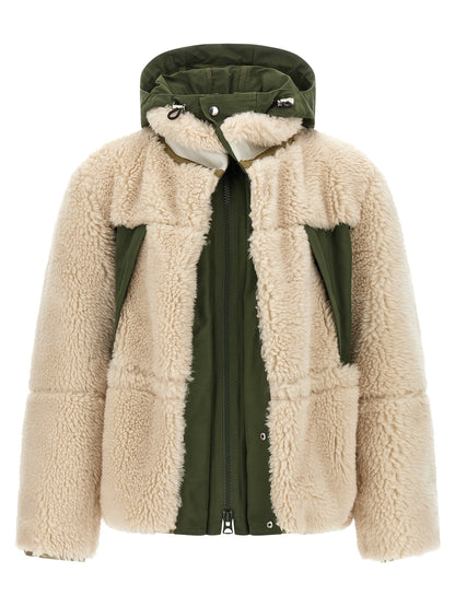 Faux shearling parka Down jacket, Parka, Casual jackets