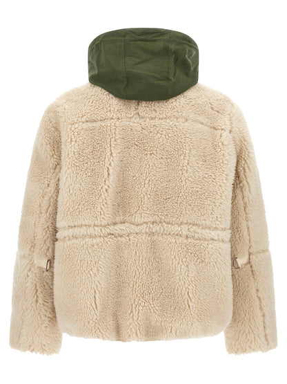 Faux shearling parka Down jacket, Parka, Casual jackets
