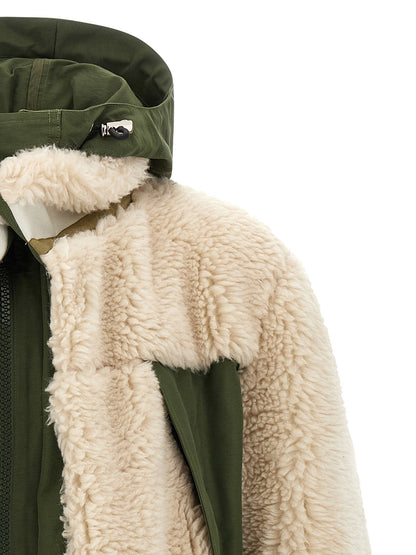 Faux shearling parka Down jacket, Parka, Casual jackets