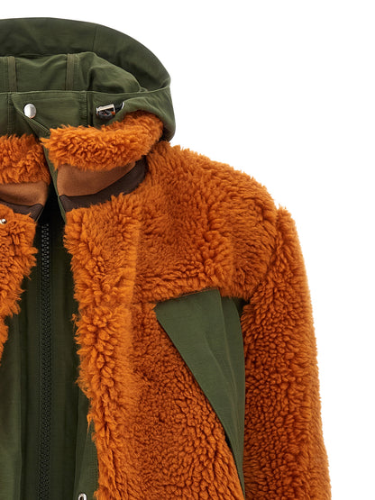 Faux shearling parka Down jacket, Parka, Casual jackets