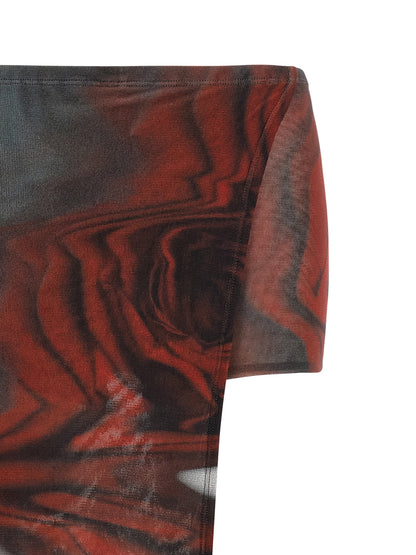 'The Red Blurry Roses' skort Bermuda, short