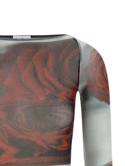'The Red Blurry Roses' top Tops