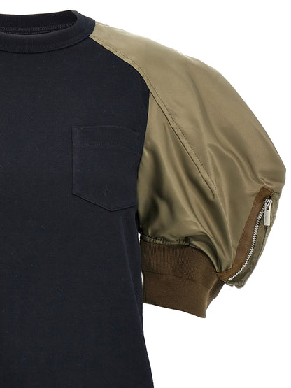 Nylon insert t-shirt T-shirt