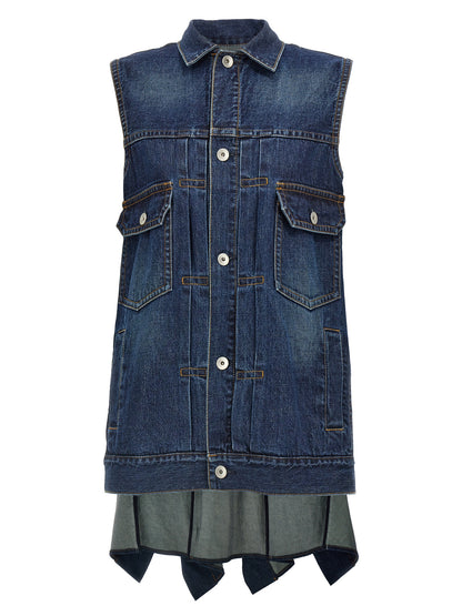 Ruffled denim dress Dresses
