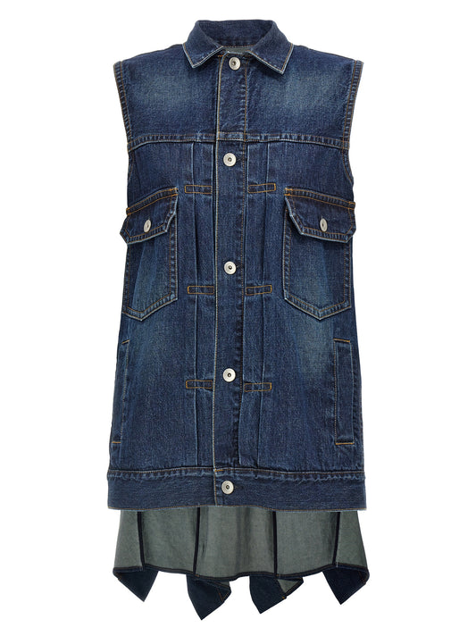 Ruffled denim dress Dresses