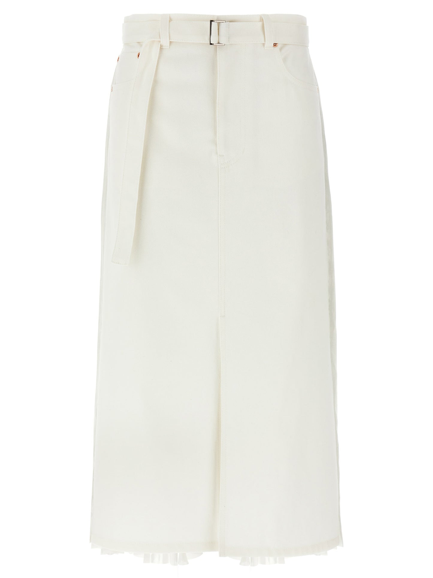 Pleated denim skirt Skirts