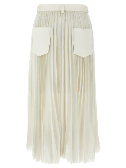 Pleated denim skirt Skirts