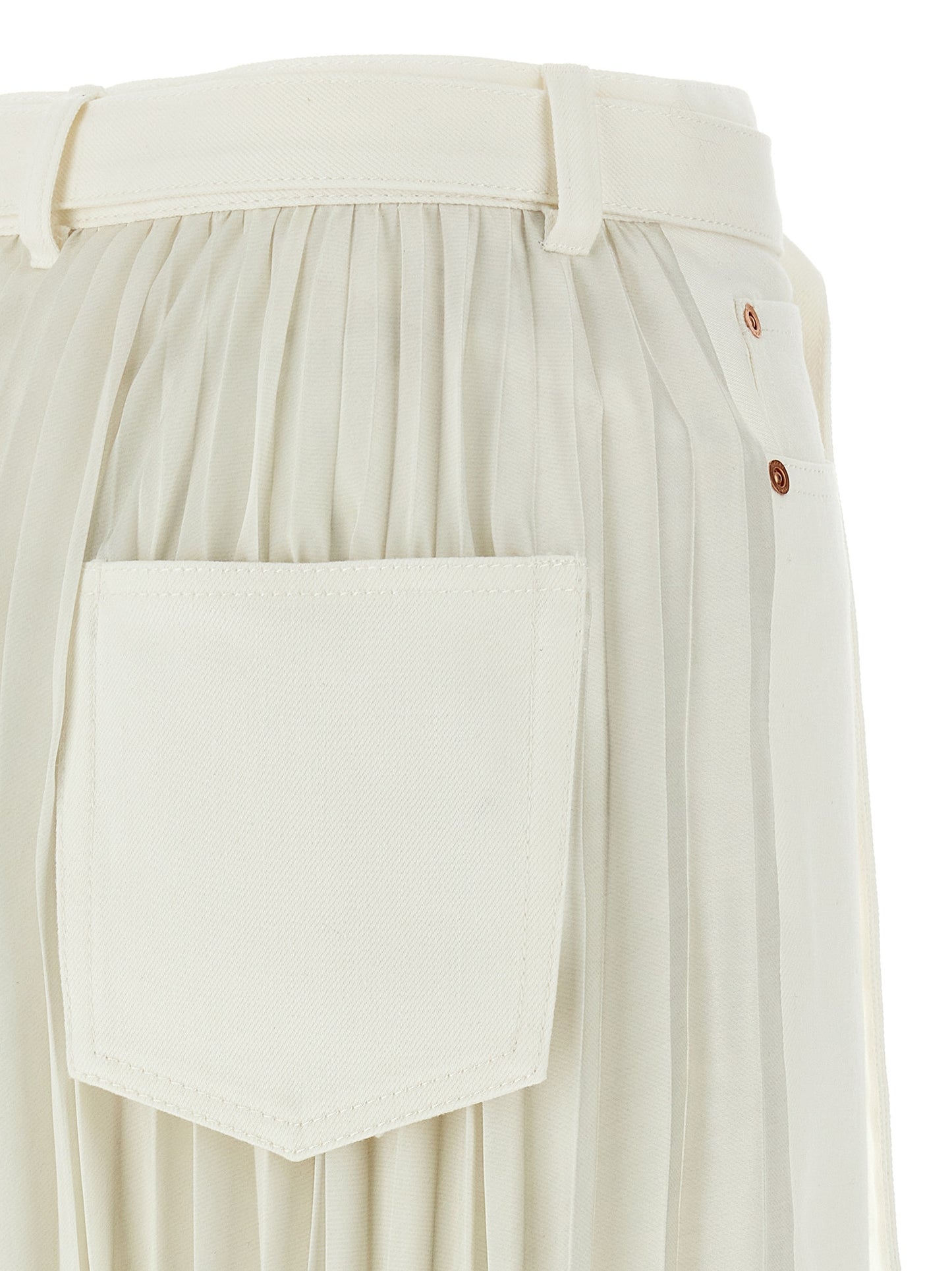 Pleated denim skirt Skirts