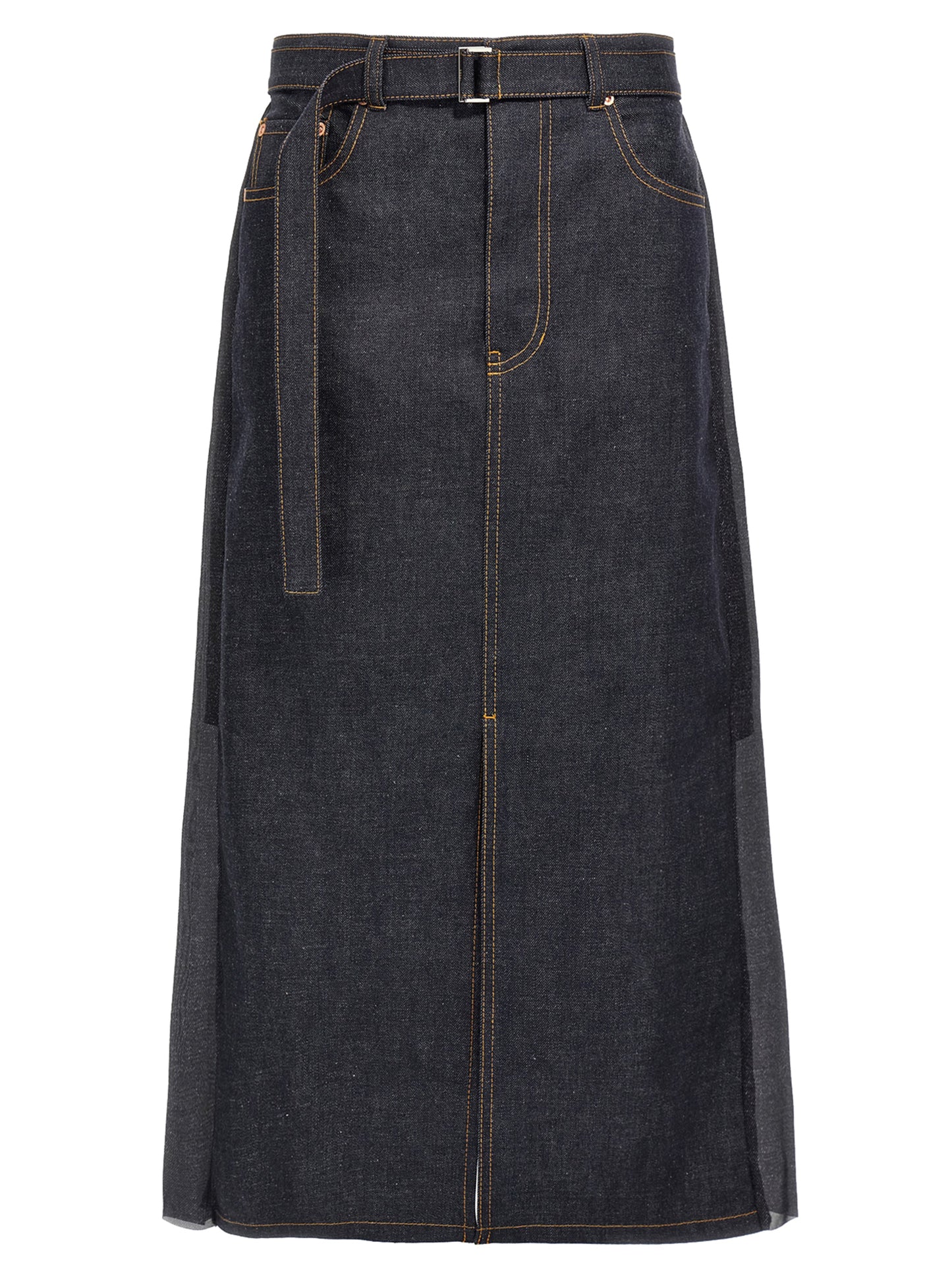 Pleated denim skirt Skirts