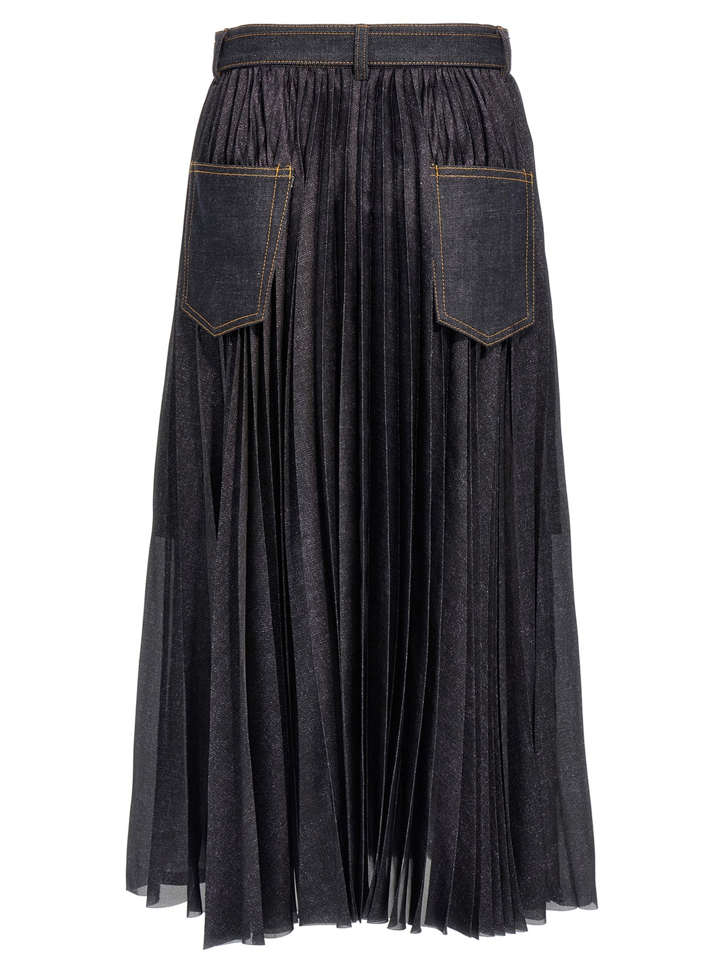 Pleated denim skirt Skirts