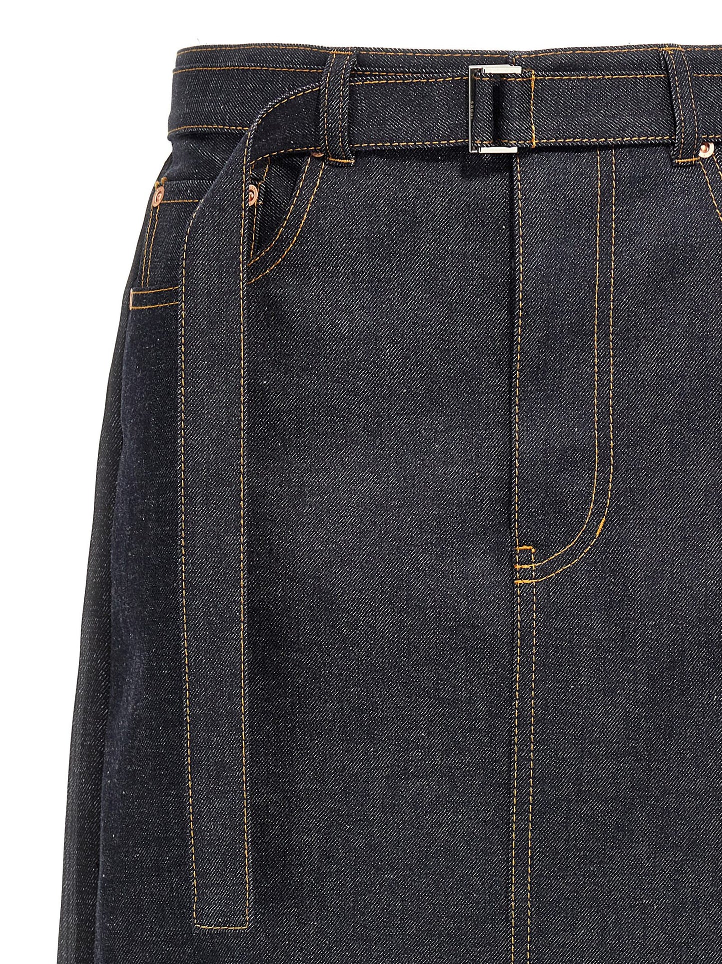 Pleated denim skirt Skirts
