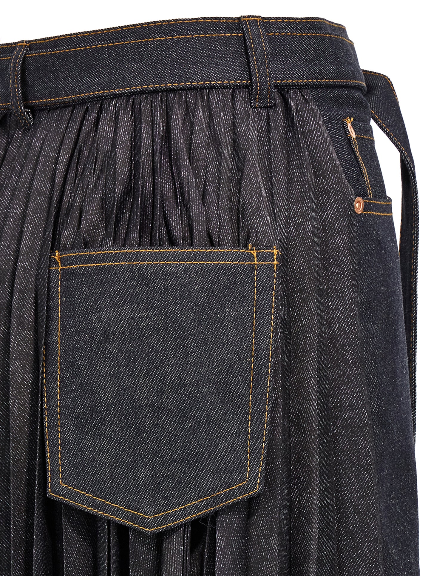 Pleated denim skirt Skirts
