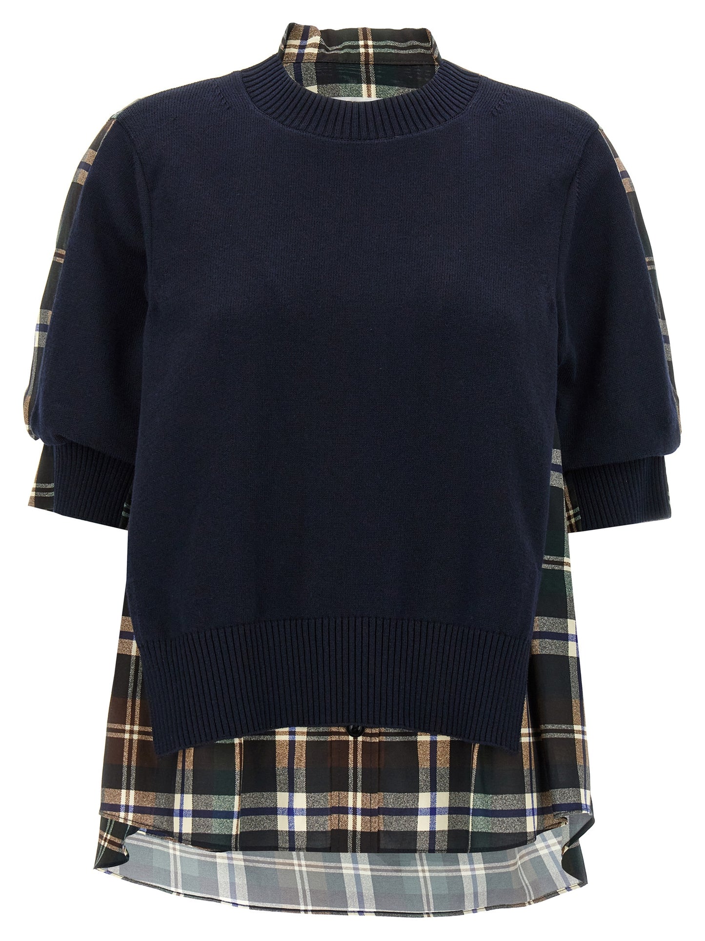 Knitted panel shirt Shirt, blouse