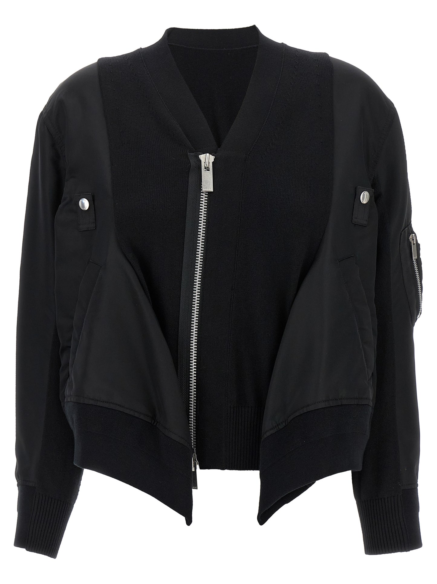 Nylon insert cardigan Sweater, cardigans