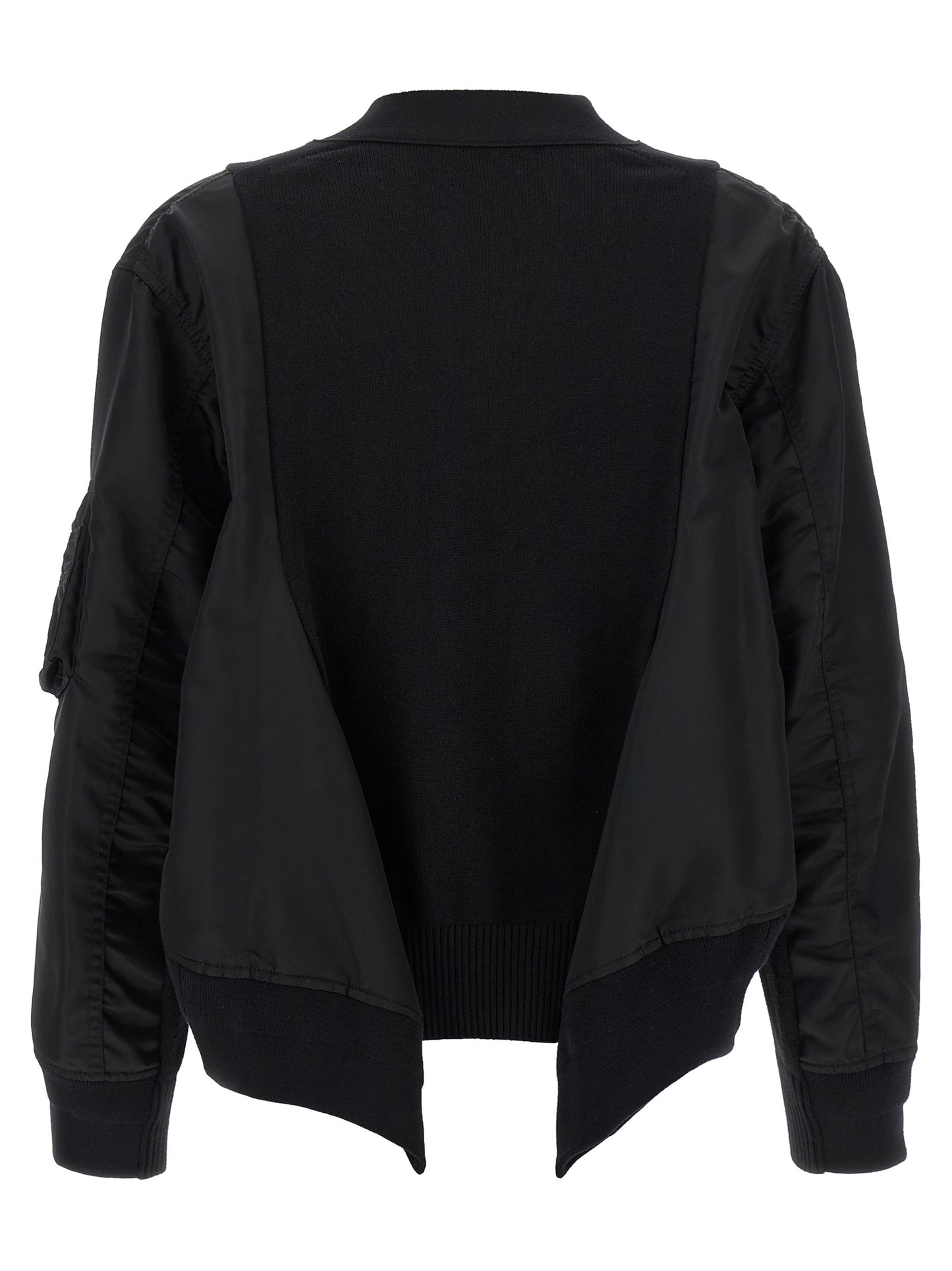 Nylon insert cardigan Sweater, cardigans