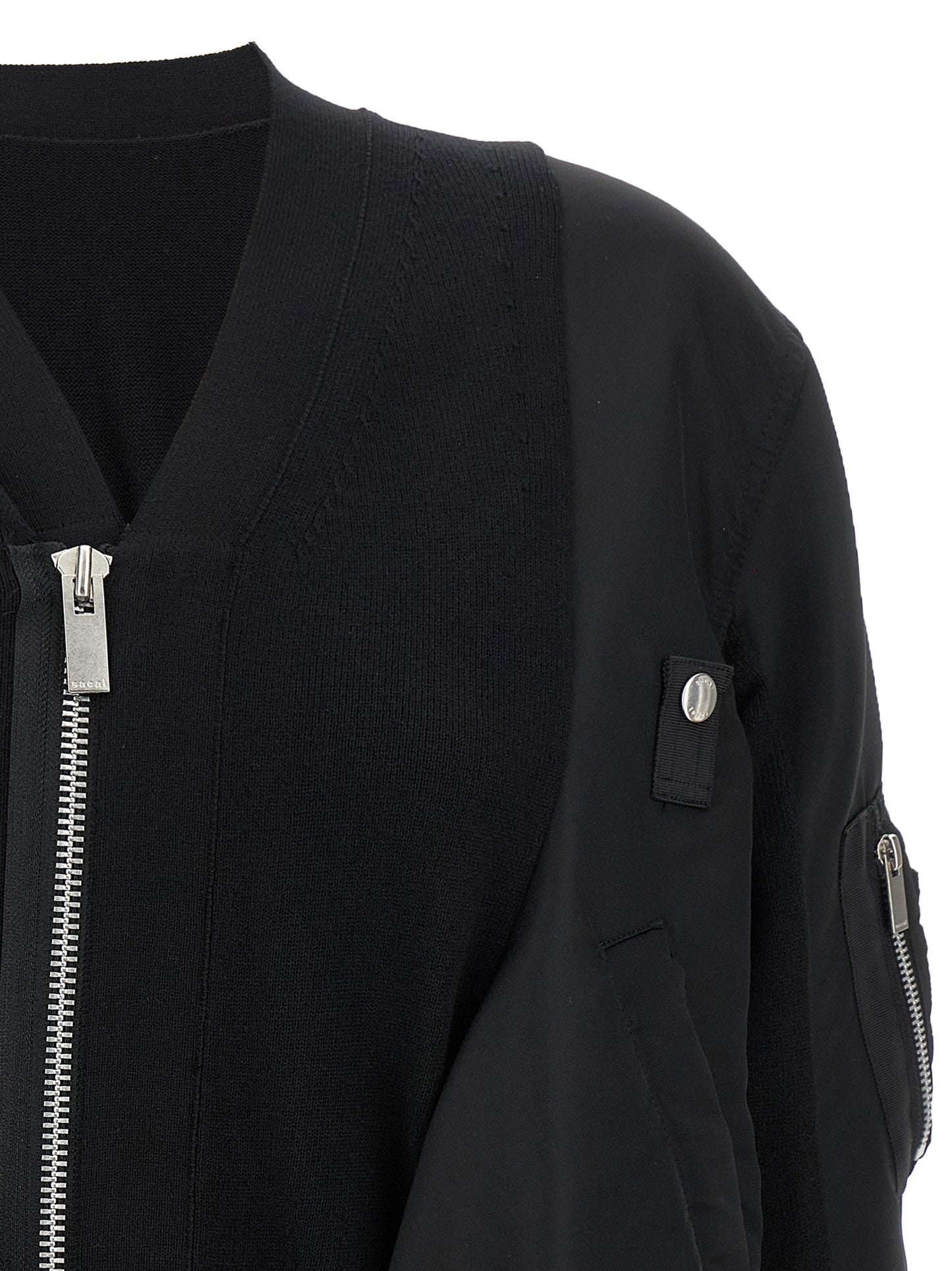 Nylon insert cardigan Sweater, cardigans