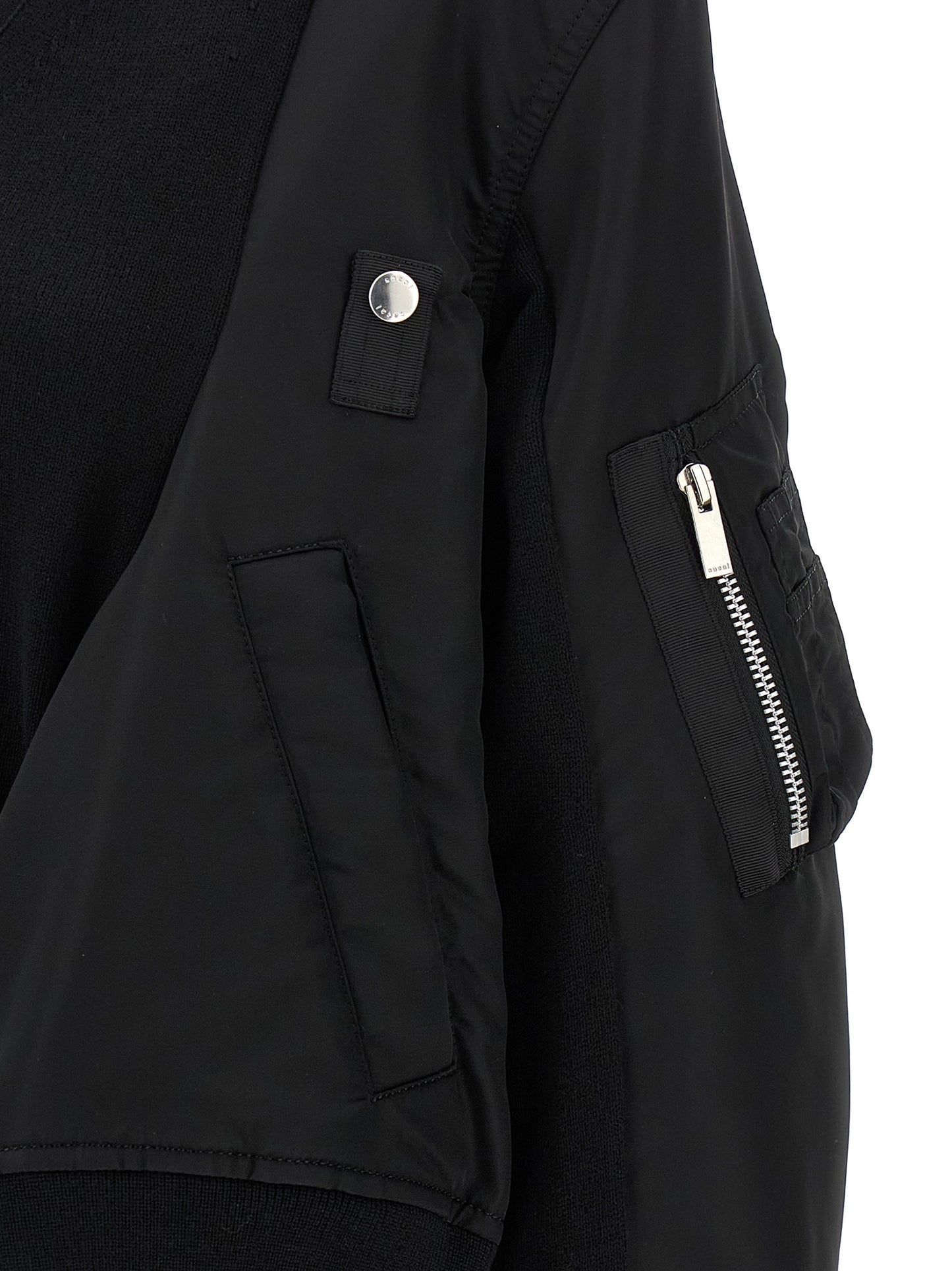 Nylon insert cardigan Sweater, cardigans