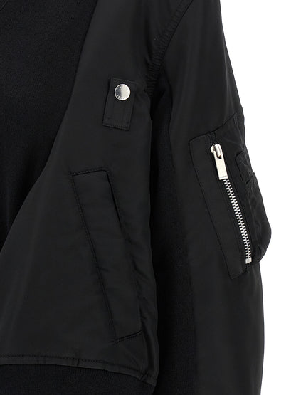 Nylon insert cardigan Sweater, cardigans