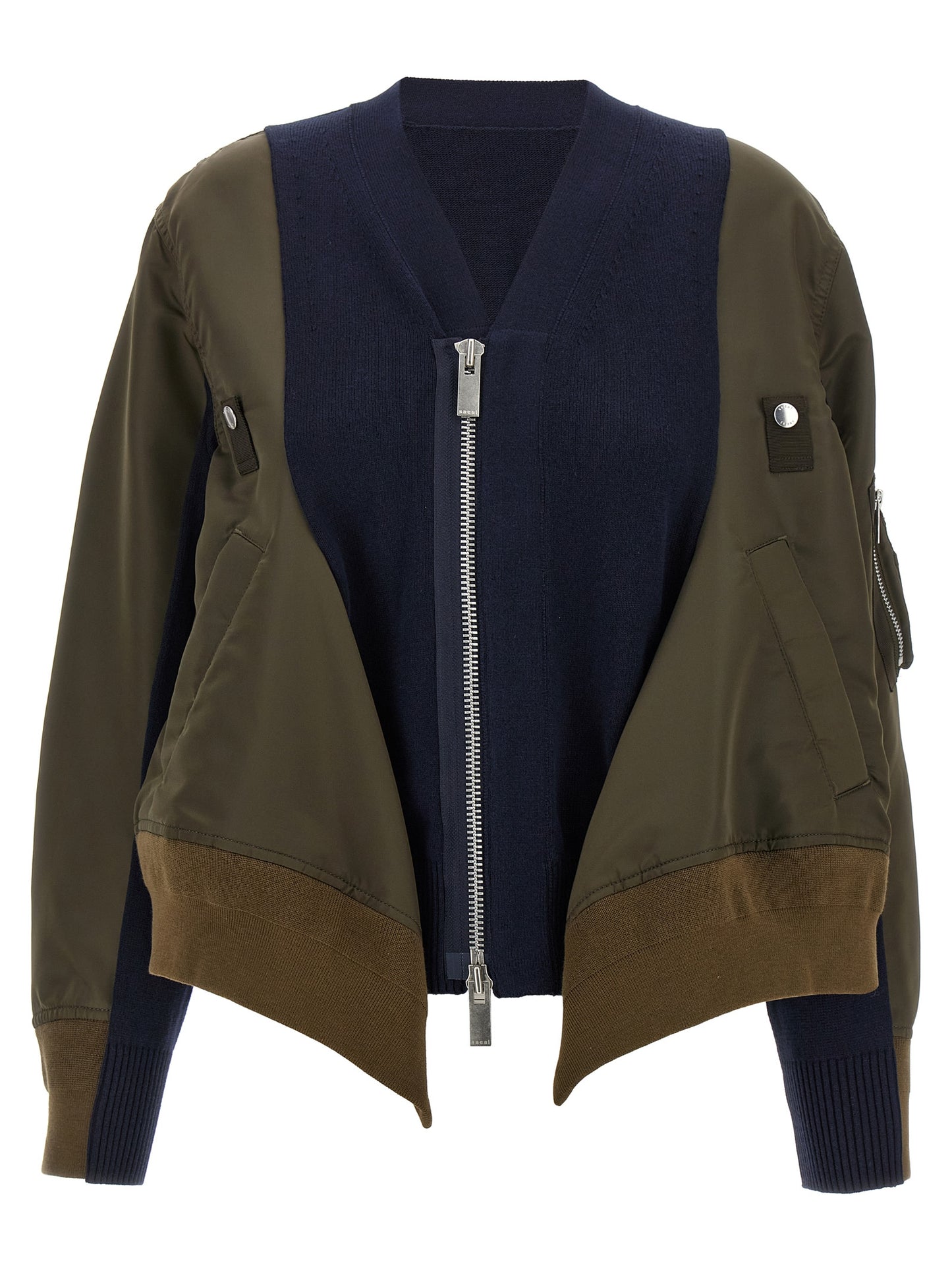Nylon insert cardigan Sweater, cardigans