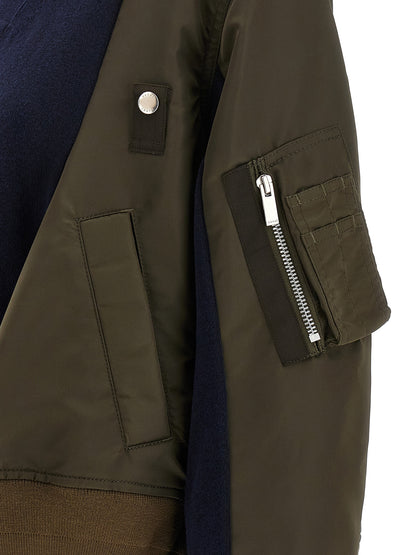 Nylon insert cardigan Sweater, cardigans