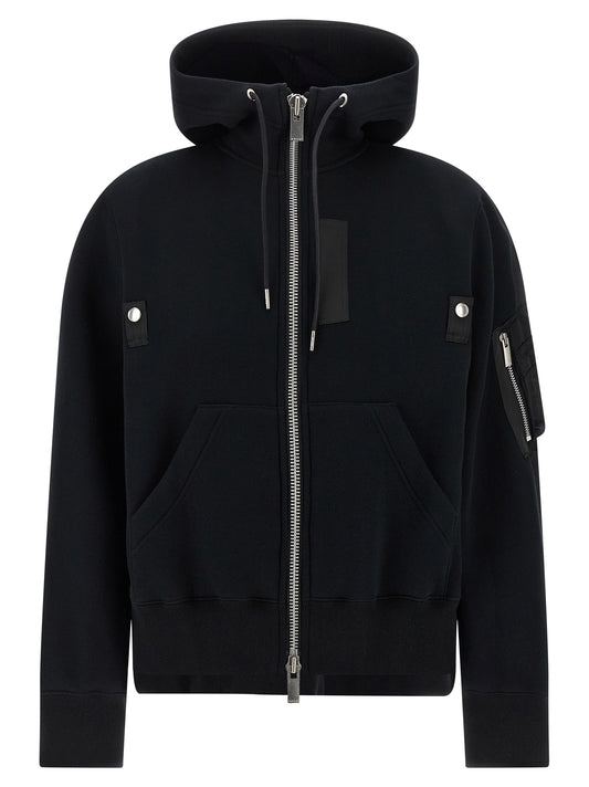 'Sponge' and nylon hoodie Sweatshirt