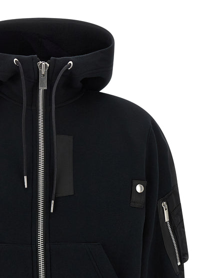 'Sponge' and nylon hoodie Sweatshirt