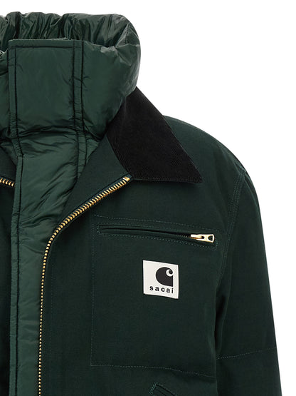 Sacai x Carhartt Wip capsule double-layer jacket Down jacket, Parka, Casual jackets