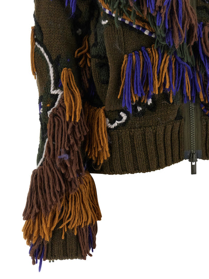 Paisley jacquard cardigan Sweater, cardigans