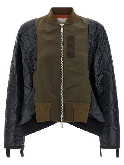 Bimaterial nylon bomber jacket  Down jacket, Parka, Casual jackets