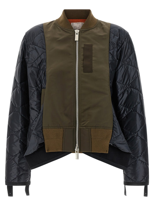 Bimaterial nylon bomber jacket  Down jacket, Parka, Casual jackets