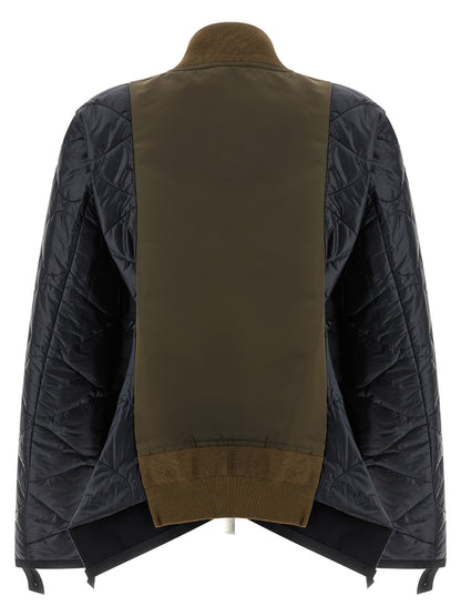 Bimaterial nylon bomber jacket  Down jacket, Parka, Casual jackets