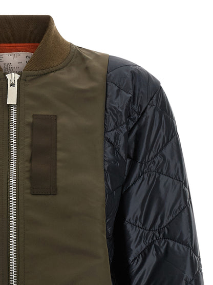 Bimaterial nylon bomber jacket  Down jacket, Parka, Casual jackets
