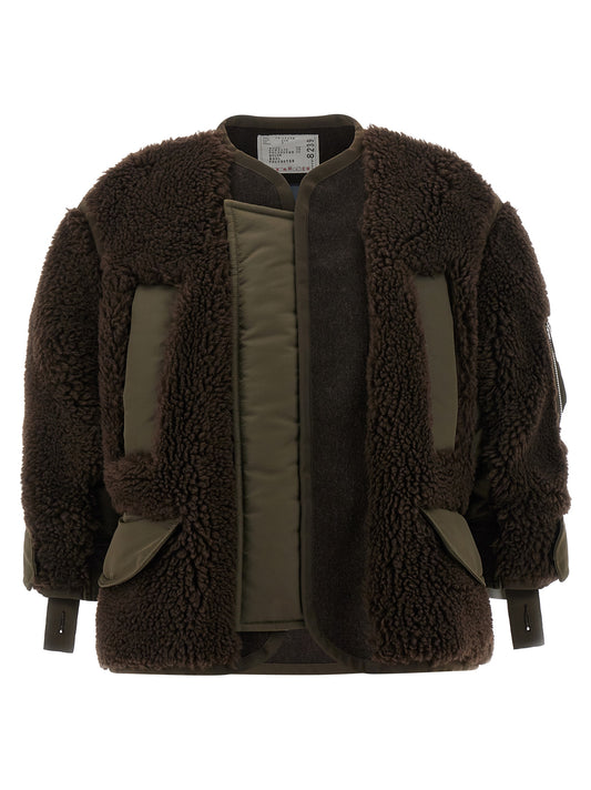 Shearling bomber jacket Down jacket, Parka, Casual jackets