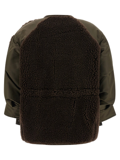 Shearling bomber jacket Down jacket, Parka, Casual jackets
