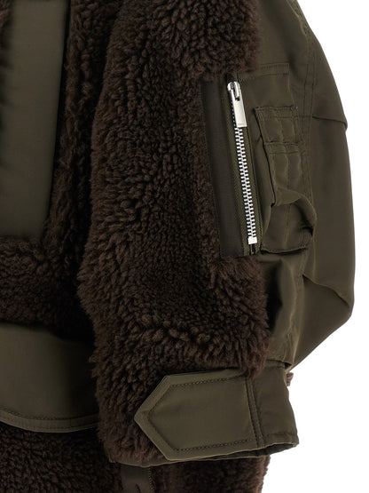 Shearling bomber jacket Down jacket, Parka, Casual jackets