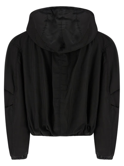 Maxi hood bomber jacket Down jacket, Parka, Casual jackets