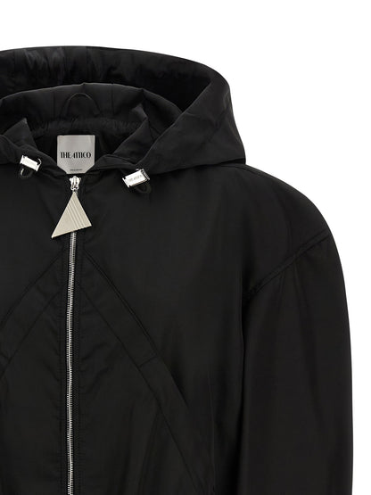 Maxi hood bomber jacket Down jacket, Parka, Casual jackets