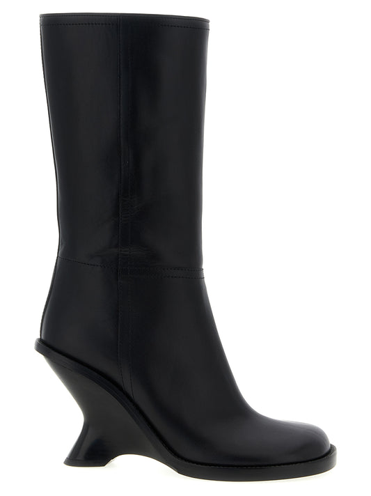Curved wedge heel boots Boots, ankle boots