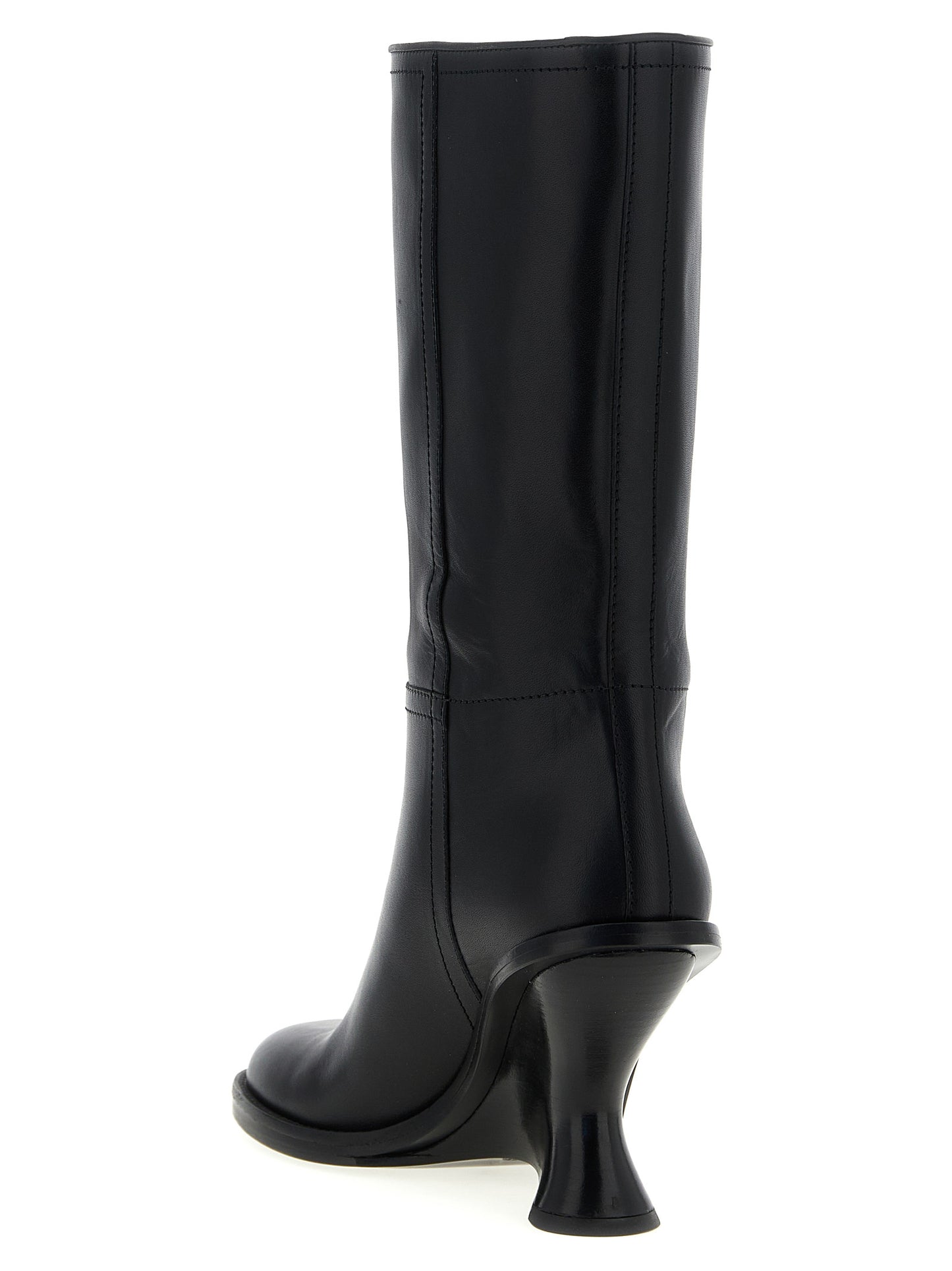 Curved wedge heel boots Boots, ankle boots