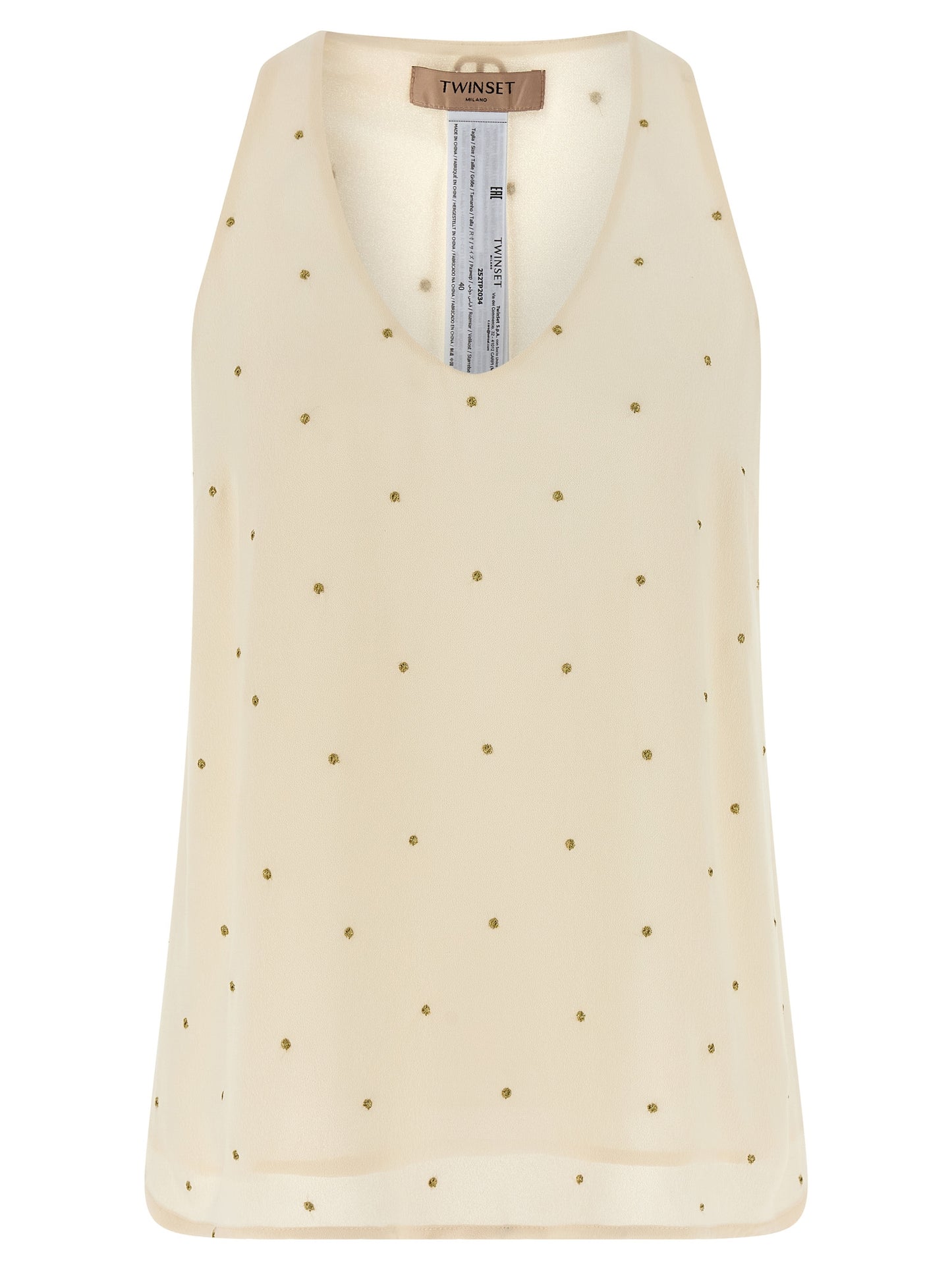 Lurex embroidery tank top Tops