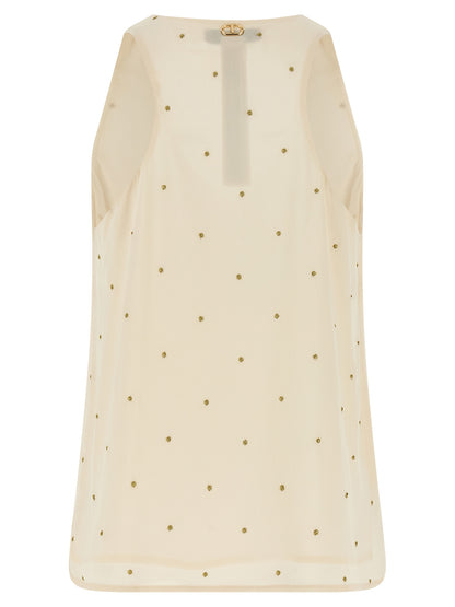 Lurex embroidery tank top Tops