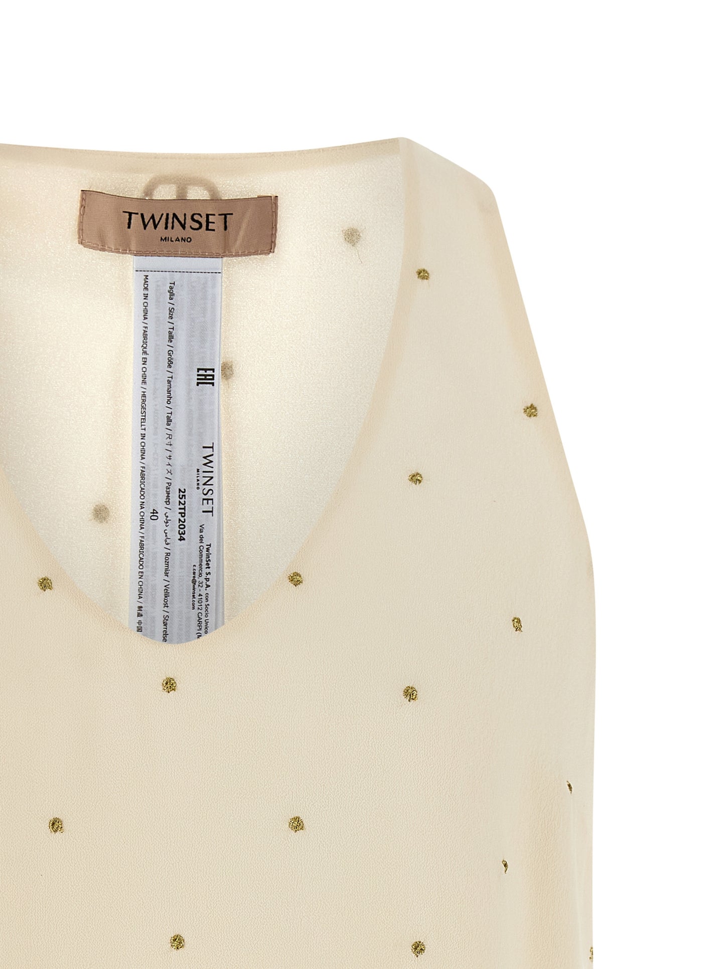 Lurex embroidery tank top Tops