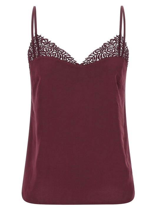 Satin lace top Tops