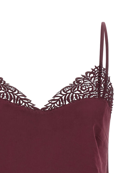 Satin lace top Tops