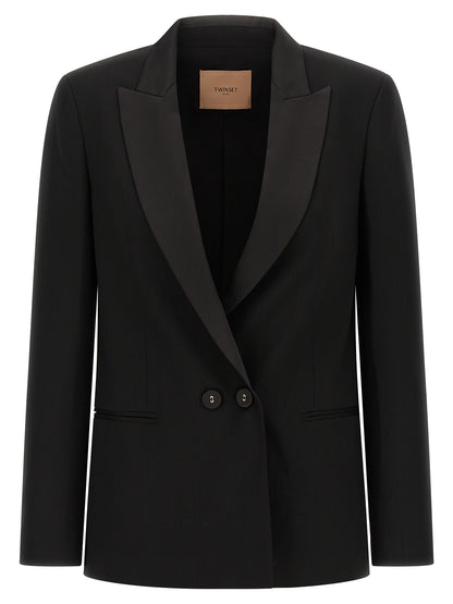 Satin lapel blazer Blazer, suits