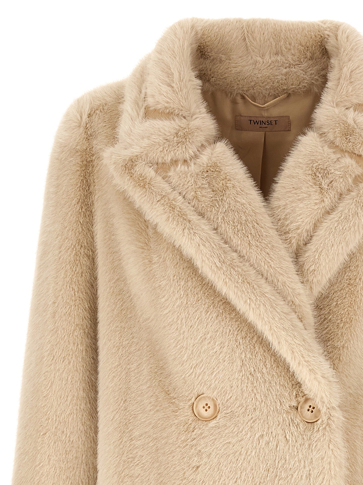 Double-breasted coat Fur
